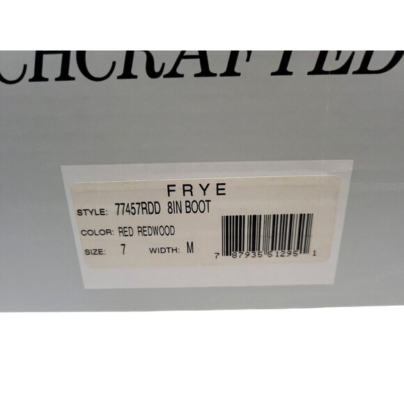 FRYE 8R Harness Short Boot Red Leather Western Cowgirl Moto Engineer - Picture 10 of 11